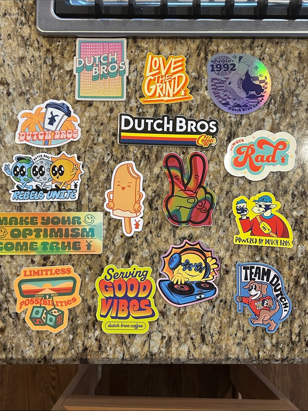 Dutch Bros 15 piece Sticker collection spanning several years 💙